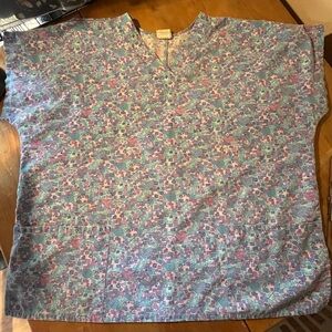 Women’s 2x Scrub Top Simply Basic Brand Blue